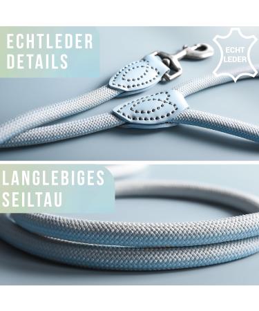 High-Quality 1.7m No Tangle Dog Training Leash - Aqua Braided Rope with Hand Loop - Buy Online on GoSupps.com