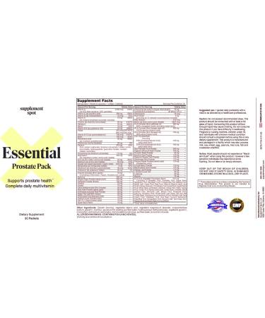 Essential Prostate Health Pack - Daily Multivitamin Supplements for Men w/Saw Palmetto Vitamins Minerals - Daily Multivitamin for Men to Support Prostate & Overall Health - 30 Packets - Buy Online on GoSupps.com
