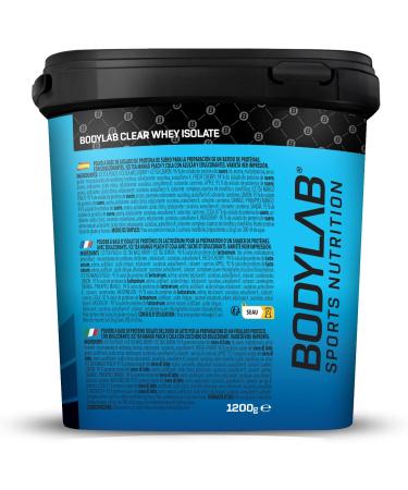 Bodylab24 Clear Whey Isolate 1200g Ice Tea Lemon protein shake made from 96% whey protein isolate refreshing fruity drink can help build muscle - Buy Online on GoSupps.com