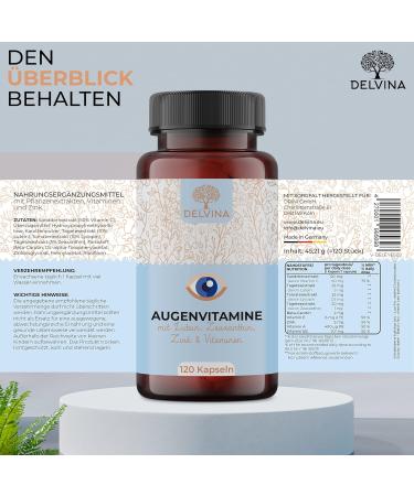 High-Dose Eye Vitamins - 120 Natural Vegan Capsules with Lutein Zeaxanthin Beta-Carotene & Essential Vitamins for Optimal Eye Health - 4-Month Supply - Buy Online on GoSupps.com