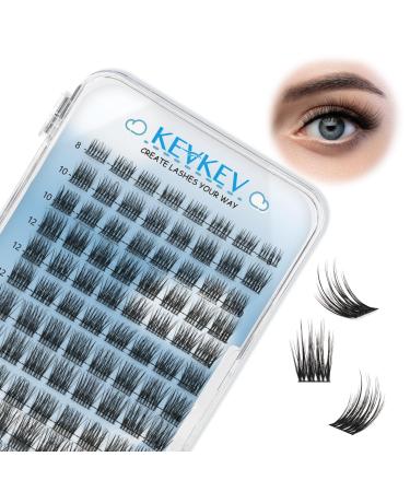 KevKev Individual Eyelashes 96Pcs Cluster Lashes Wispy Natural Style Lash Clusters Individual Lashes Natural Look Cluster Eyelashes DIY Eyelash Extension Super Thin Band & Soft (Fjord C-8-16mix) C-MIX(8-16mm) Fjord