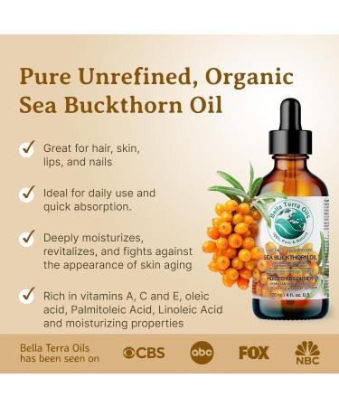 Pure Sea Buckthorn Oil 236 ml Unique Nutrient Blend Nourishing Non-Greasy Radiant Glow for Skin Softness for Hair Bella Terra Oils  - Buy Online on GoSupps.com