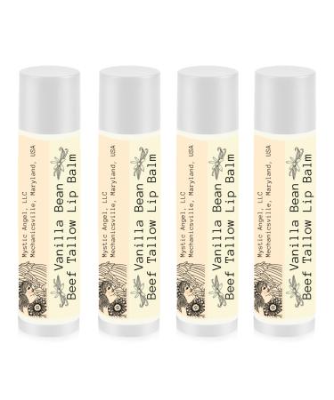 Moisturizing Tallow Lip Balm Enriched with Natural Botanicals Heals & Protects Made in USA (Vanilla)