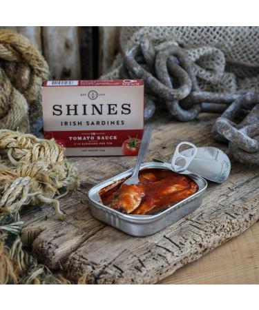 Shines Tinned Irish Sardines in Tomato Sauce - Pilchards - 12 x 106g Cans - Buy Online on GoSupps.com