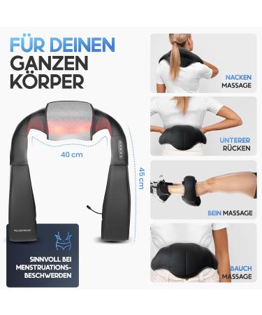 Heroic 4D Shiatsu Massage Device - Neck & Shoulder Massager with Heat - Deep Tissue Relief for Back Legs & Feet - Black - Buy Online on GoSupps.com