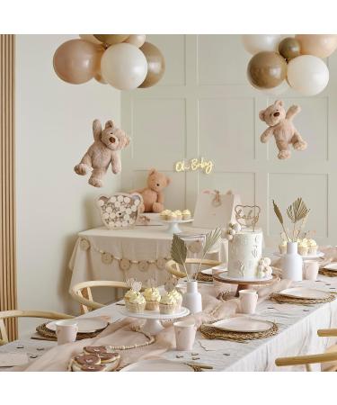 Ginger Ray Teddy Bear Baby Shower Guest Book - Drop Top Frame & 32 Wooden Stamps - Neutral Decor for Unique Celebrations - Buy Online on GoSupps.com