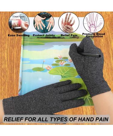 Buy 2 Pairs Arthritis Gloves - Full Finger Compression Gloves for Carpal Tunnel & Joint Pain Relief - Touchscreen Medium Black for Men & Women - Buy Online on GoSupps.com