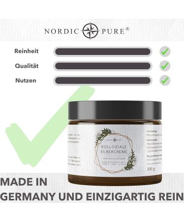 Nordic Pure Colloidal Silver Cream 100g - Natural Silver Cream 100 ppm Premium Quality from Germany - Shop Internationally - Buy Online on GoSupps.com
