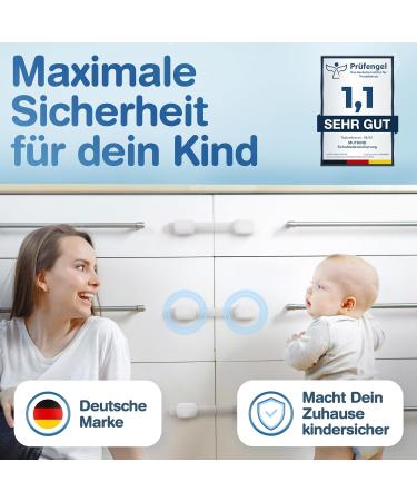 Mutkind Child Locking Cabinet - 8-Piece Safety Set with Tesa Glue | Adjustable Drawer Protection for Cupboards Refrigerators & Doors | Child Safety Solutions - Buy Online on GoSupps.com