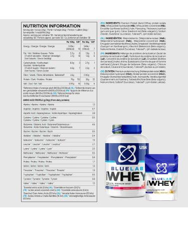 USN Blue Lab Whey Protein Powder 908g - Raspberry Ripple Flavor - Whey Isolate for Muscle Building - Post-Workout Supplement with BCAAs - Buy Online on GoSupps.com