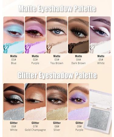  LYSdefeu Glitter Eyeshadow Palette Purple Cream Eyeshadow & Highlighter Waterproof and Durable Fine Texture Metallic Shimmering Eye Makeup Makeup for Women and - Buy Online on GoSupps.com