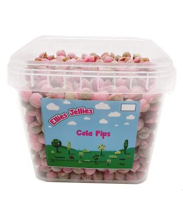 Ellies Jellies Cola Pips 834g Square Tub Mini Size Cola Flavour Sugar Dusted Crunchy