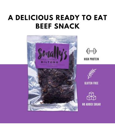 Smally's Biltong Chilli Chutney - High Protein Beef Snack 500g Pack - Gluten Free, Low Fat, No Added Sugar, No Artificial Colors or Flavors - Buy Online on GoSupps.com
