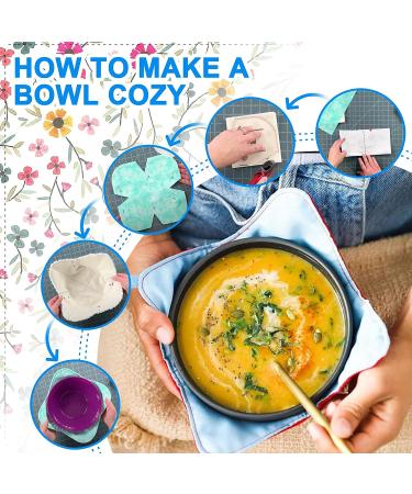 Bowl Cozy Template Set with 3 Sizes and Cutting Ruler - Sewing Pattern, 40 Pins, User Manual Included - Buy Online on GoSupps.com