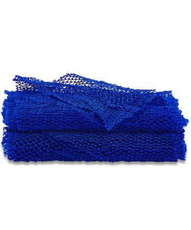 2 Pieces African Net Sponge African Body Exfoliating Net African Net Bath Exfoliating Shower Body Scrubber Back Scrubber Skin Smoother for Daily Use or Stocking Stuffer (Blue)