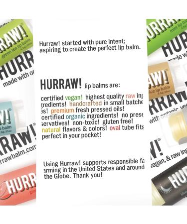 Hurraw! Lip Balms: Staff Favorites, 10 Balms Bundle Pack Mint, Early Grey, Coffee Bean, Coconut, Black Cherry (Tinted), Chocolate Mint, Watermelon, Vanilla Bean, Sun (SPF15), Moon. Made in USA. - Buy Online on GoSupps.com