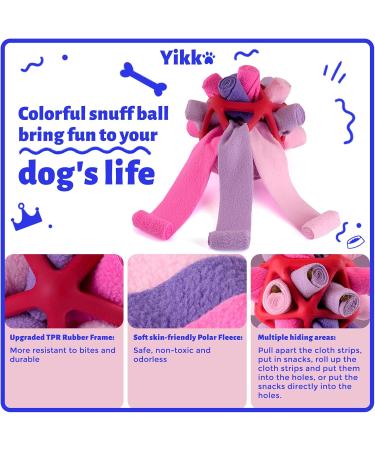 Yikko Interactive Snuffle Ball for Dogs Encourage Natural Foraging Skills Upgraded Rubber to Resist Tearing Slower Food Training with Triangular Hole Hidden Food Portable Toy (Rose Pink Purple) - Buy Online on GoSupps.com