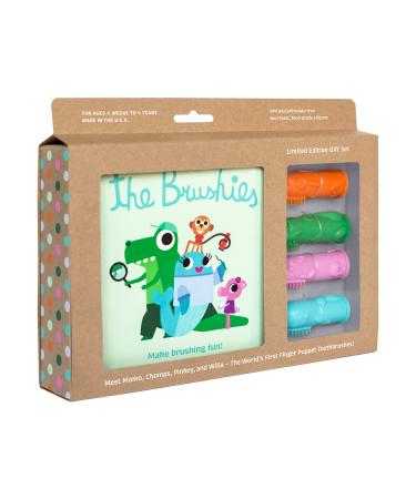 The Brushies Baby & Toddler Toothbrush & Storybook  Gift Set of 4 Brushes