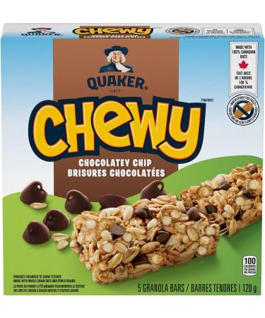 Quaker Chewy Granola Bars - Chocolatey Chip Multi-Pack 5 Bars 120g (Pack of 12) Chocolate Chip 5 Count (Pack of 12) - Buy Online on GoSupps.com