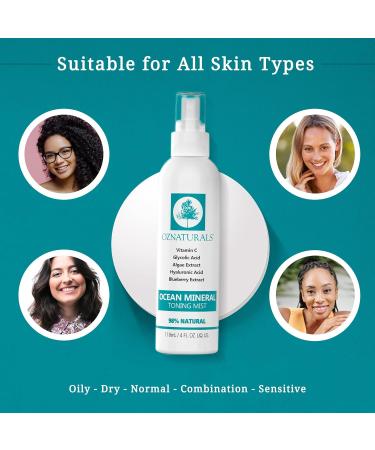  OZNaturals TOPJESS Witch Hazel And Vitamin C Facial Toner For Women and Men - Anti-Aging and Hydrating Toner For Face With Glycolic Acid and Hyaluronic Acid - 4 Fl Oz - Buy Online on GoSupps.com