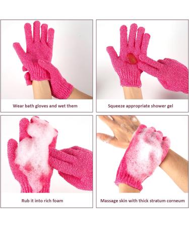 WIFUN 8 PCS Exfoliating Gloves for Body Scrubbing - Dead Skin Remover Mitt for Men and Women (Rose Red Orange White Yellow) - Buy Online on GoSupps.com