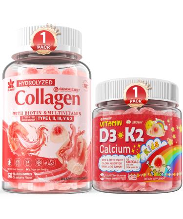 Collagen Peptide & Vitamin D3 K2 + Calcium Liquid-Filled Gummies