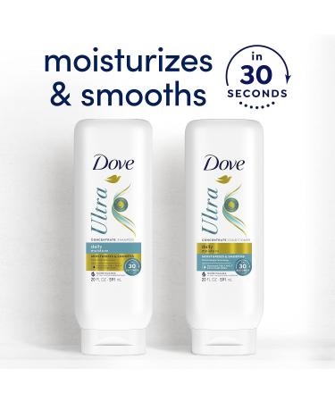 Dove Daily Moisture Shampoo & Conditioner Set for Dry Hair - 2X More Washes in 30 Seconds - 20 fl oz (Pack of 2) - Buy Online on GoSupps.com