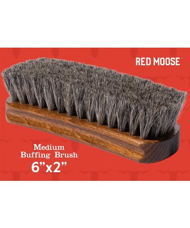 Horsehair Shoe Brush for Leather Boots Shine - Red Moose Medium - 5.9 x 1.96 - Buy Online on GoSupps.com
