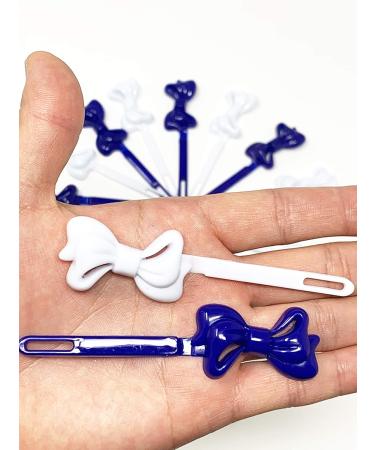 Tara Girls 20pc Cute Self Hinge Plastic Bow Hair Barrettes - Multi Design Sunflower & Navi White | BR-110 - Buy Online on GoSupps.com