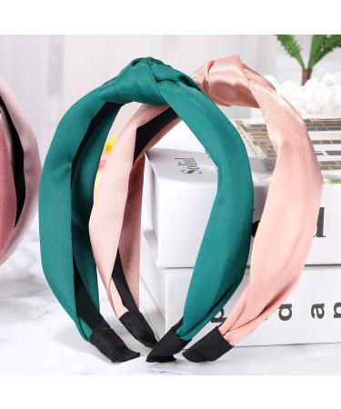 WILLBOND Silk Knot Headbands for Women Girls - 8 Pcs Topknot Solid Color Hair Accessories - Buy Online on GoSupps.com
