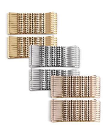 Premium Bobby Pins   Colored Hair Pins for Thick Hair Bun Pins for Women Bulk Bobby Pins Blonde Hair Accessories for Women   Gold  Rose Gold  Silver (60 Pcs  2.2 inch)