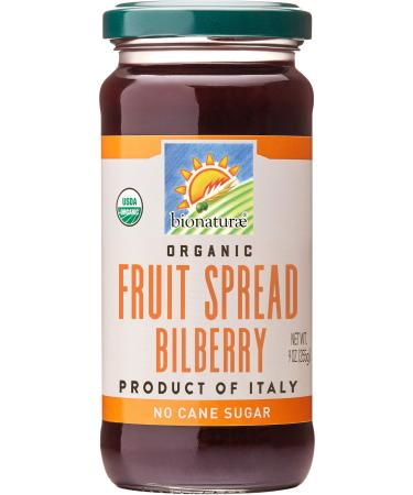 Bionaturae Organic Bilberry Fruit Spread | Non-GMO | USDA Certified Organic | No Sugar Added | No Preservatives | Made In Italy | 9 oz
