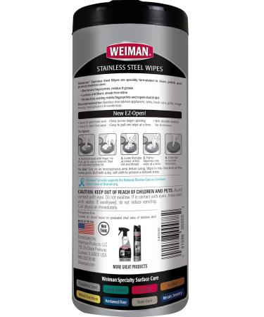 Weiman Stainless Steel Wipes - 30 Count (Pack of 3) | Premium Cleaning for Kitchen & Appliances - International Shipping Available - Buy Online on GoSupps.com