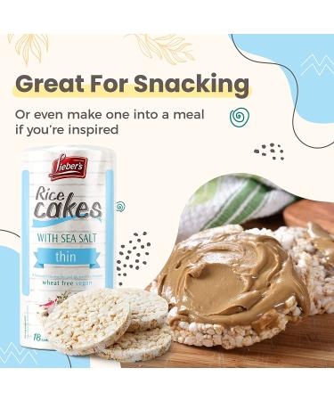 LIEBERS Rice Cakes - Kosher Certified, Dairy Free, Wheat Free, Gluten Free, Vegan Options - Sea Salt Flavor (Pack of 3) - Buy Online on GoSupps.com