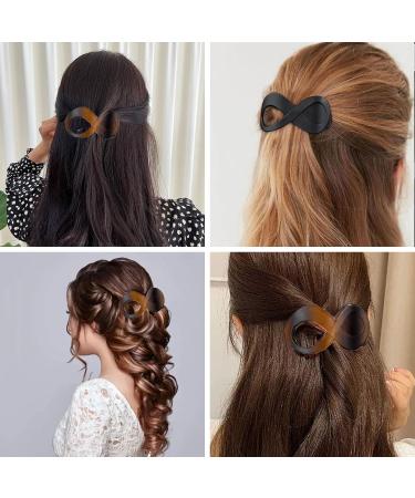 2 Pack Hair Claw Clips Stylish Hair Clips for Thick Hair Non Slip Claw Clips Strong Hold Big Hair Gripper French Design Hair Accessories for Women Girls Ladies Thick Long Hair(Black and Amber) - Buy Online on GoSupps.com