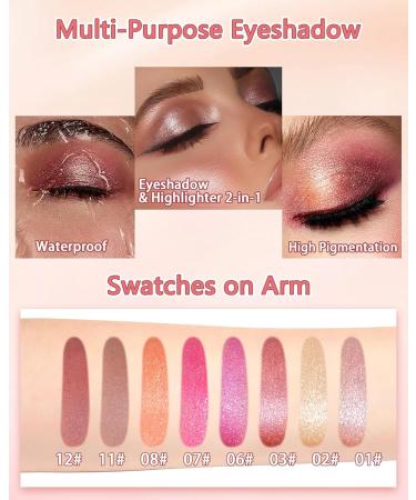  LYSdefeu Glitter Eyeshadow Palette Creamy Orange Eyeshadow and Gel Highlighter Highly Pigmented Long-Lasting and Waterproof Gel Eye Makeup Fine Texture Vegan Eye Makeup-08 - Buy Online on GoSupps.com