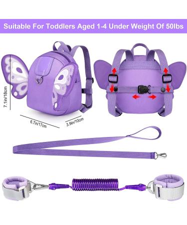 Accmor Toddler Harness Backpack Leash - Cute Butterfly Kid Backpack with Anti Lost Wrist Link - Purple Oval - Buy Online on GoSupps.com