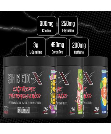 Applied Nutrition Shred X Fat Burner - ABE All Black Thermogenic Weight Management (Strawberry Kiwi) - 30 Servings - Buy Online on GoSupps.com