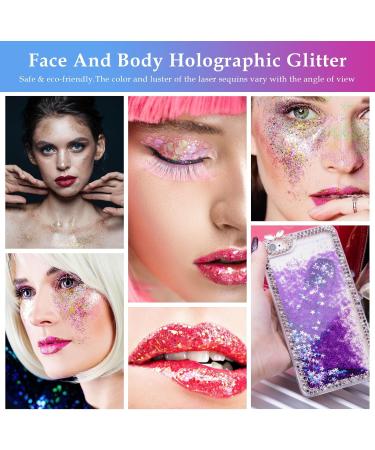 Giantree 12 Colors Face & Body Glitter Set - Festival Makeup & Nail Glitter - Hex Seed Glitter for Parties & Masquerades (Color B) - Buy Online on GoSupps.com