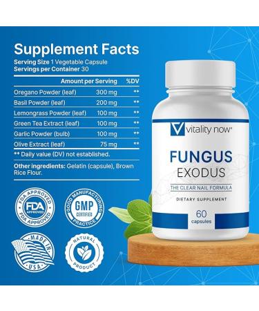 Vitality Now Fungus Exodus - 60 Capsules for Healthier Feet | Premium Formula - Buy Online on GoSupps.com