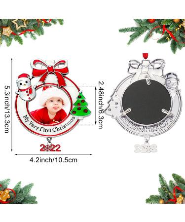 Baby's First Christmas Photo Ornament 2022 My Very First Christmas Photo Frame Xmas Baby's 1st Keepsake Picture Ornaments for Newborn Baby Hanging Christmas Tree Decor for Holiday (Round  1 Piece) 1 Round - Buy Online on GoSupps.com
