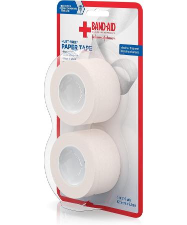 Band-Aid Brand Hurt-Free Medical Adhesive Paper Tape, 1 Inch x 10 Yards, Non-Irritating, 2 ct - Pack of 1 - Buy Online on GoSupps.com
