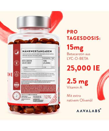 High-Dose Beta Carotene Capsules for Tan | 25 000 IE | Vitamin A & LYC-O-Beta | Radiant Complexion | 180 Softgel Capsules - Buy Online on GoSupps.com
