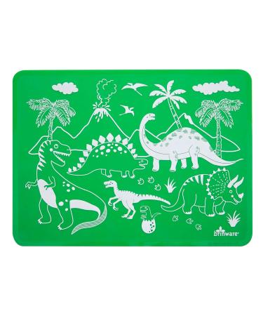 Brinware Reusable Slip Resistant Toddler Silicone Placemat for Kids - Dinosaur & Shark Green/Blue (2 Pack) 2 Pack - Green/Blue Dino & Shark - Buy Online on GoSupps.com