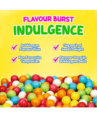 Sweetzone Bubblegum Balls Sweet Bags 1kg Halal Sweets Bubble Gum Bubble Gum Bulk Bubble Gum Chewy Sweets Bulk Sweets Retro Sweets Retro Candy Bubble Gum 1kg - Buy Online on GoSupps.com
