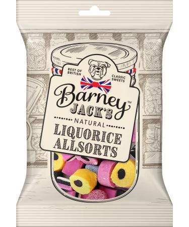 Barney Jack's Liquorice Allsorts Gift for Birthday's Father's Day or Congratulations. Made in Britain & No Artificial Colours or Flavours 150g Bag