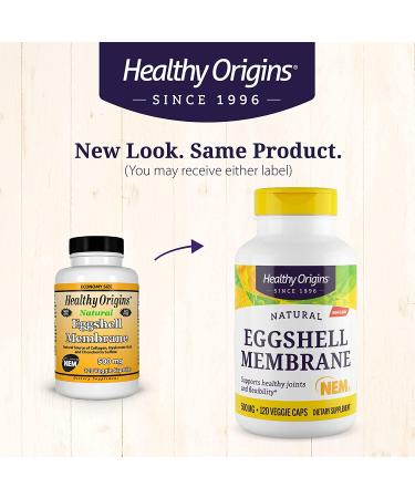 Healthy Origins Eggshell Membrane (NEM) 500mg - 120 Veggie Caps for Joint Health - Buy Online on GoSupps.com