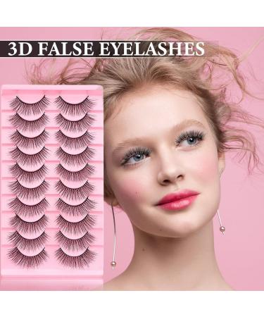 10 Pairs Fluffy False Eyelashes - Natural Wispy 3D Cluster Eyelash Extensions for Makeup | Reusable DIY Lashes - Buy Online on GoSupps.com