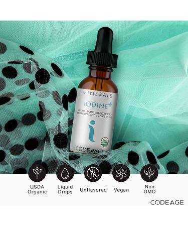 Codeage Organic Iodine Drops 250mcg - 1+ Year Supply - Nascent Liquid Iodine Supplement - Vegan - 2 fl oz - Buy Online on GoSupps.com