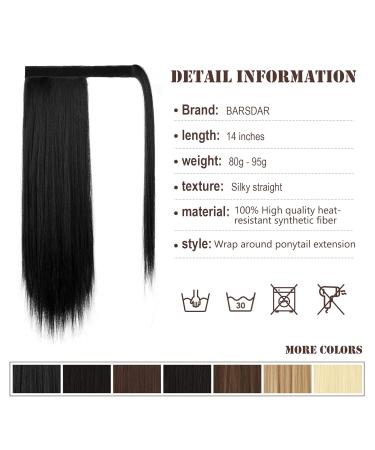 BARSDAR 35cm Short Straight Ponytail Extensions - Velcro Hair Braid for Women | Light Ginger & Natural Gold Blonde - Buy Online on GoSupps.com